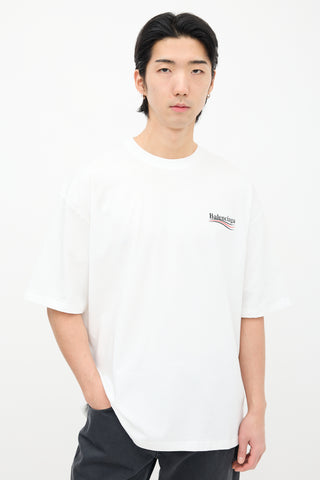 Balenciaga White Political Campaign Logo T-Shirt