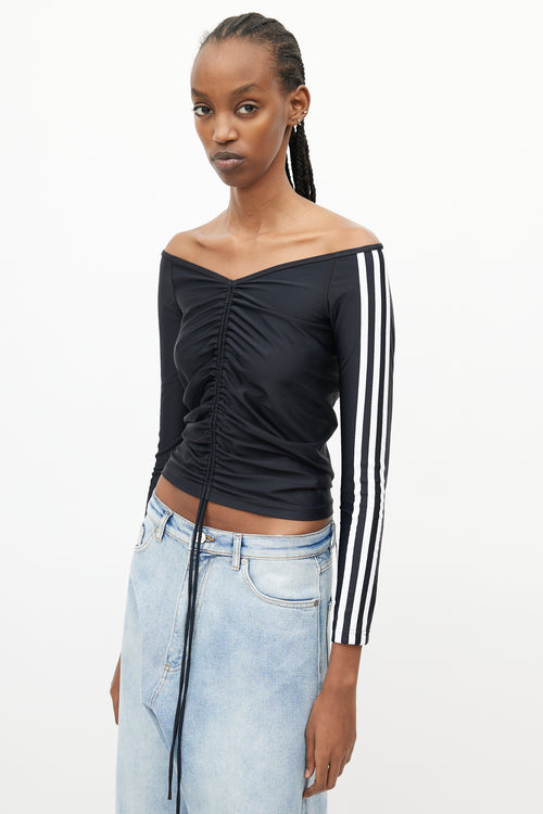 Balenciaga x Adidas Black Ruched Top