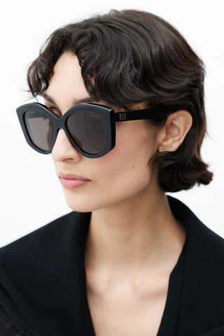 Balenciaga Black BB0126S Oversized Sunglasses