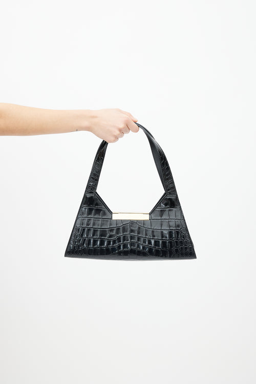 Bally Black Embossed Leather Trilliant Bag