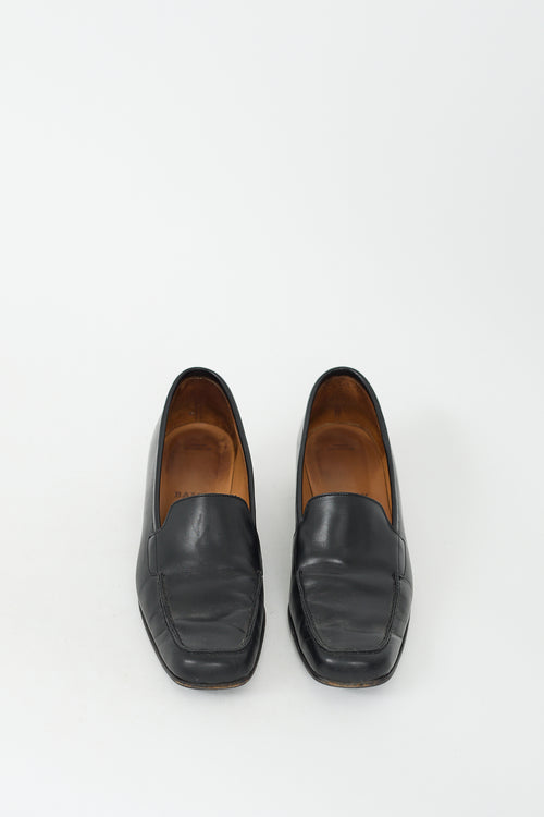 Bally Black Leather Heeled Loafer