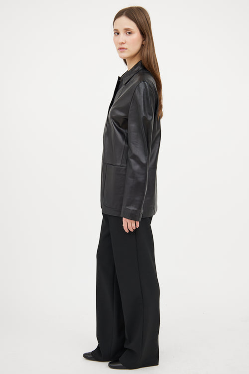 Bally Black Leather Work Jacket