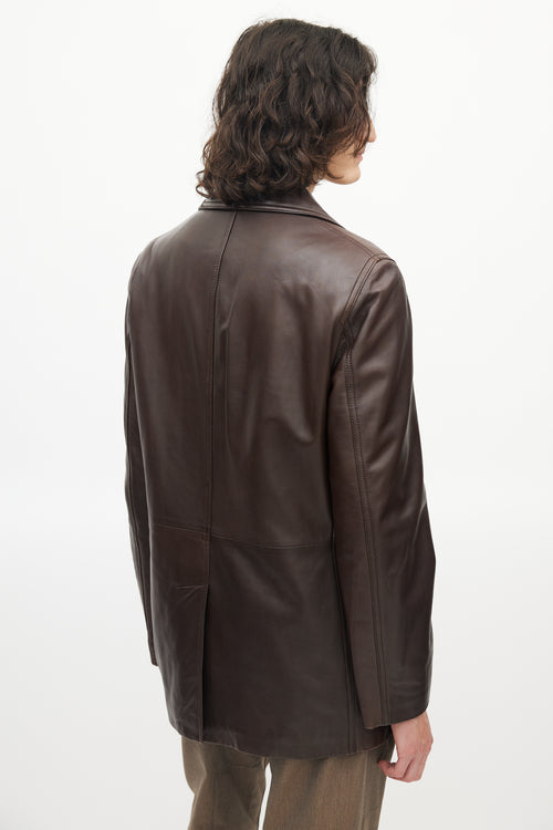 Bally Brown Double Breasted Leather Jacket