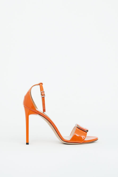 Bally Orange Patent Blaze High Heel Sandal