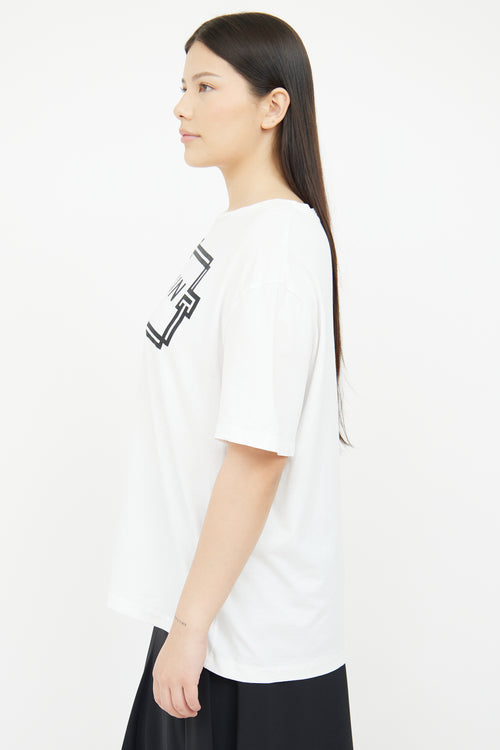 Balmain White 
Black Logo T-Shirt