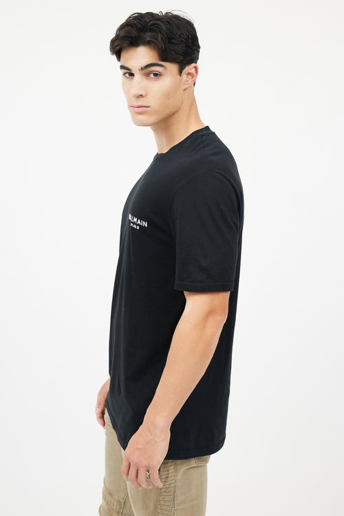 Balmain Black Cotton Logo T-Shirt