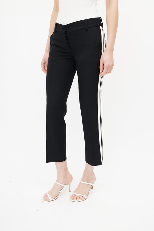 Balmain Black 
Cream Stripe Trouser