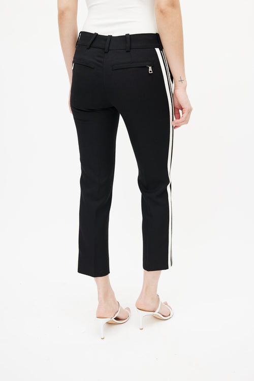 Balmain Black 
Cream Stripe Trouser