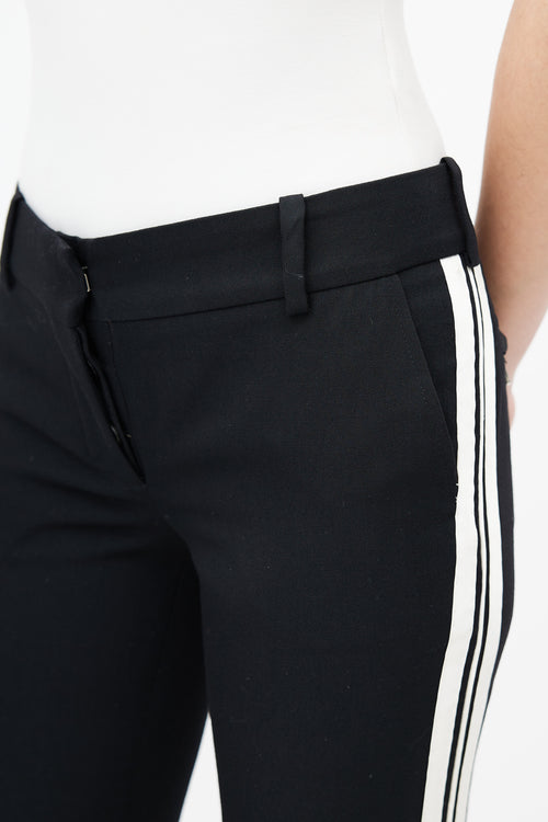 Balmain Black 
Cream Stripe Trouser