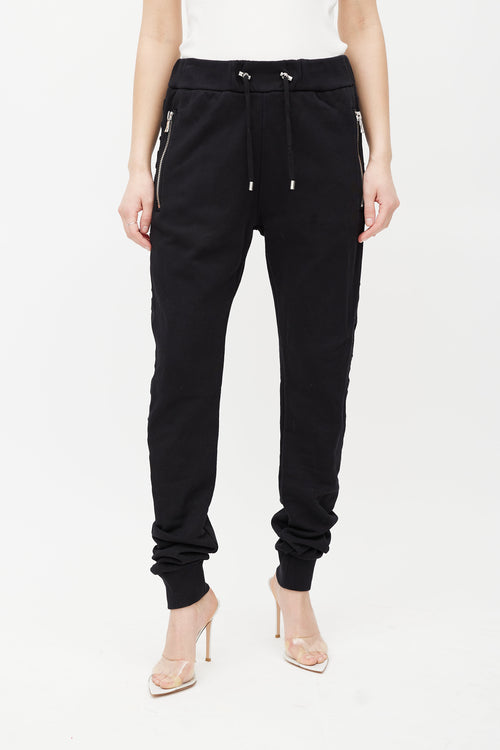 Balmain Black Embossed Logo Jogger