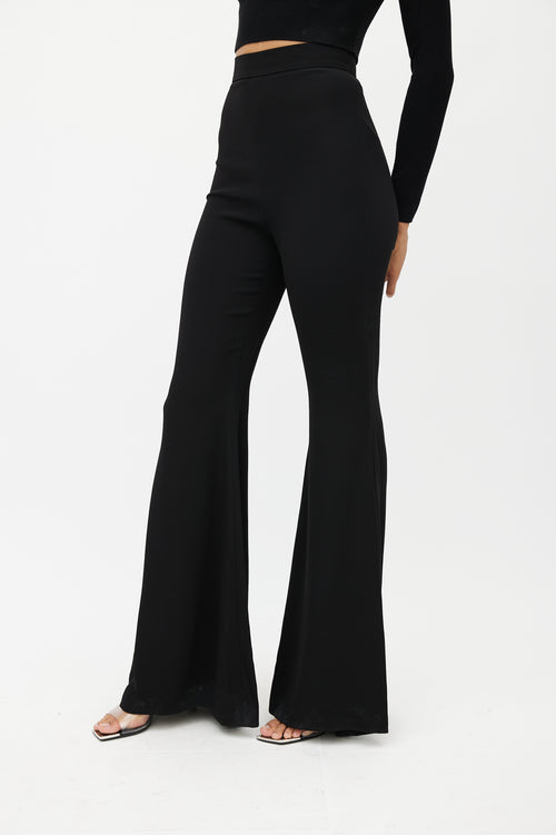 Balmain Black Flared Palazzo Trouser