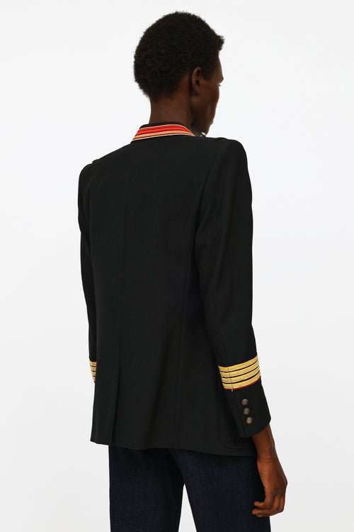 Balmain Black Wool Military Blazer