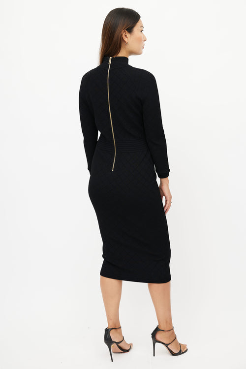 Balmain Black 
Gold Knit Dress