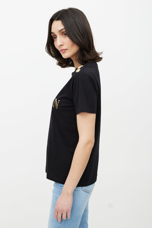 Balmain Black 
Gold Logo T-Shirt