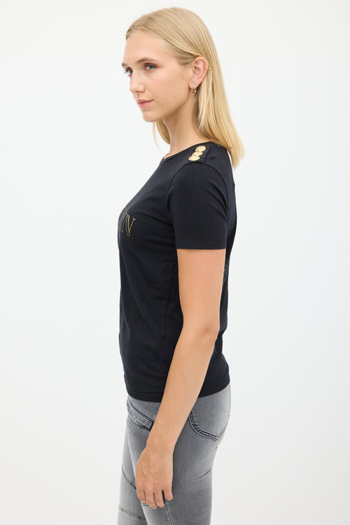 Balmain Black 
Gold Logo T-Shirt