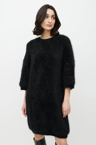 Balmain Black Mohair Sweater Dress