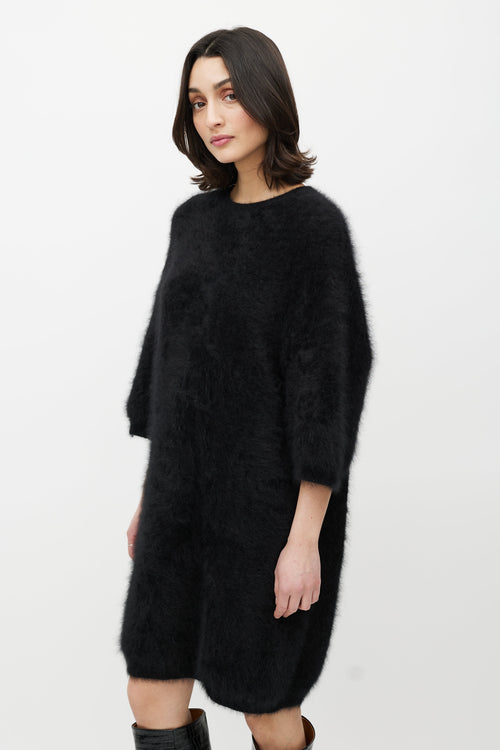 Balmain Black Mohair Sweater Dress