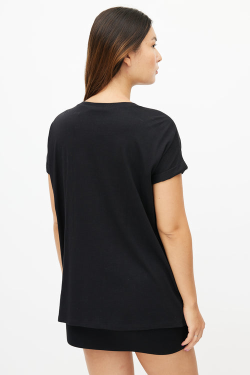 Balmain Black 
Multi Sequin T-Shirt