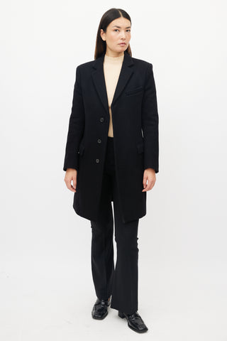 Balmain Black Wool Coat