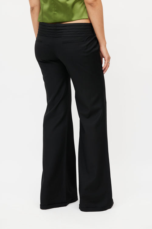 Balmain Black Pleated Low Rise Trouser