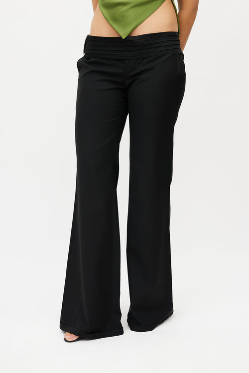 Balmain Black Pleated Low Rise Trouser