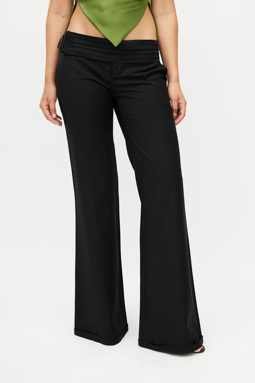 Balmain Black Pleated Low Rise Trouser