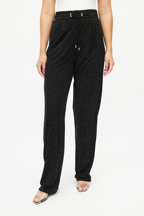 Balmain Black 
Silver Rhinestone Pant