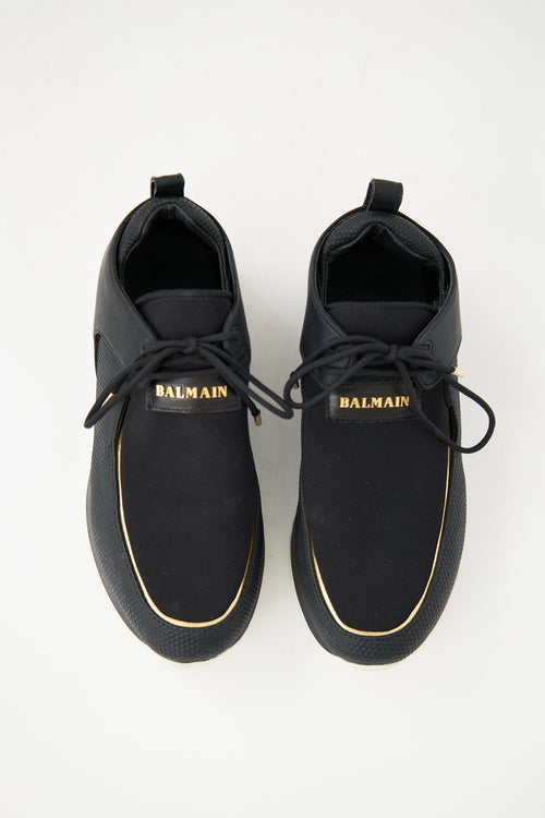 Balmain Black Leather Doda Sneaker