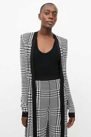 Balmain Black 
White Houndstooth Knit Co-Ord Set