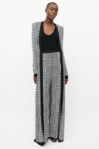 Balmain Black 
White Houndstooth Knit Co-Ord Set