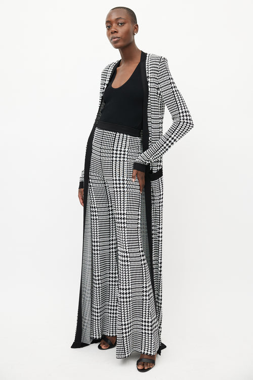 Balmain Black 
White Houndstooth Knit Co-Ord Set