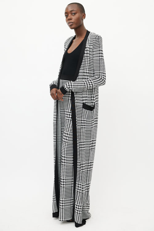 Balmain Black 
White Houndstooth Knit Co-Ord Set