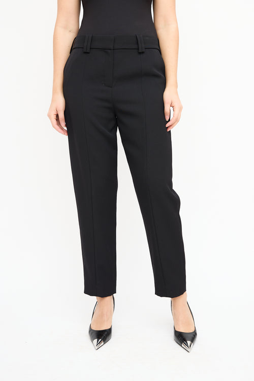 Balmain Black Wool Centre Seam Trouser