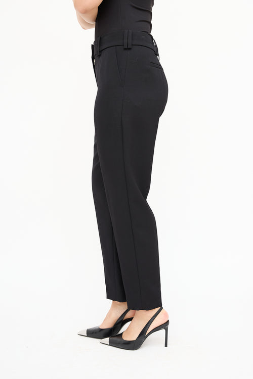 Balmain Black Wool Centre Seam Trouser