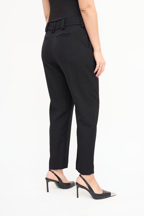 Balmain Black Wool Centre Seam Trouser