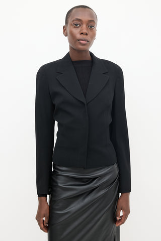 Balmain Black Wool Darted Blazer