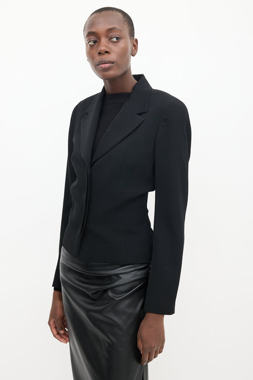 Balmain Black Wool Darted Blazer