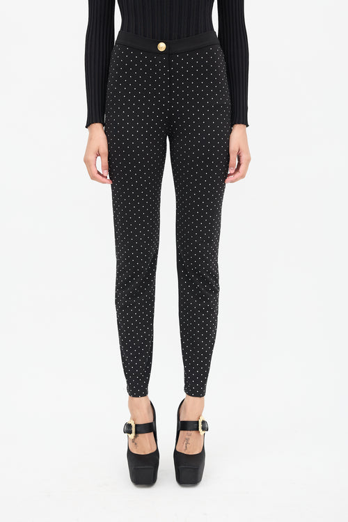 Balmain Black Crystal Embellished Trousers