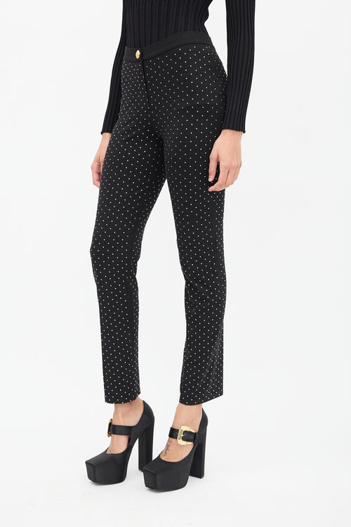 Balmain Black Crystal Embellished Trousers