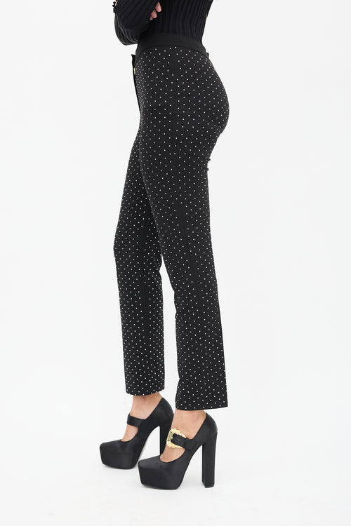 Balmain Black Crystal Embellished Trousers