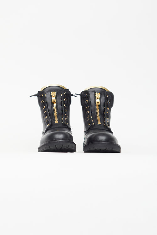 Black 
Gold Leather Boot