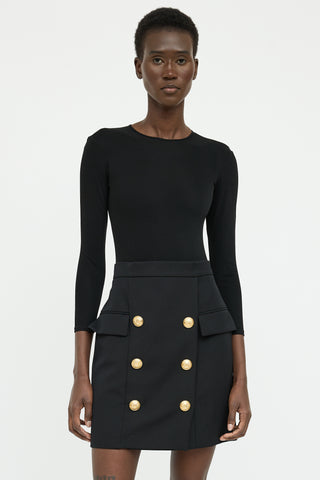 Balmain Black Long Sleeve Bodysuit