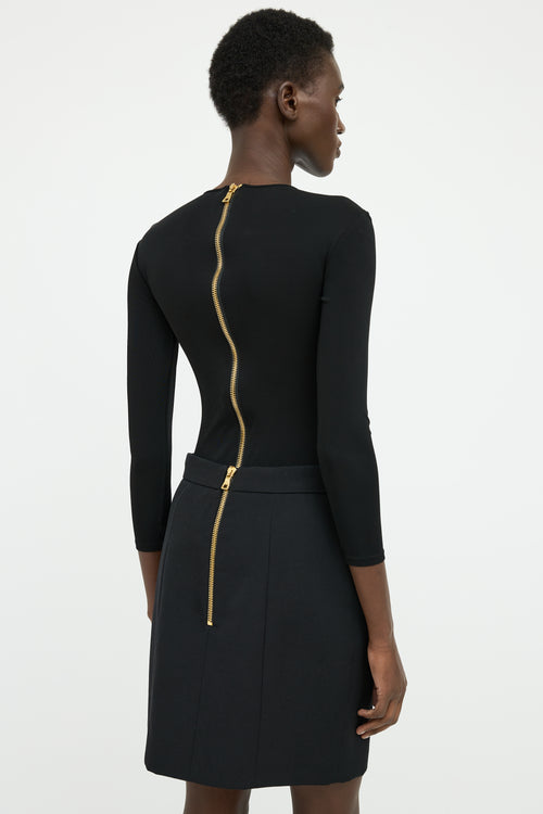 Balmain Black Long Sleeve Bodysuit