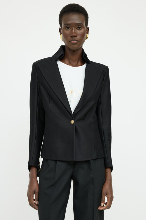 Balmain Black Single Breasted Fitted Blazer