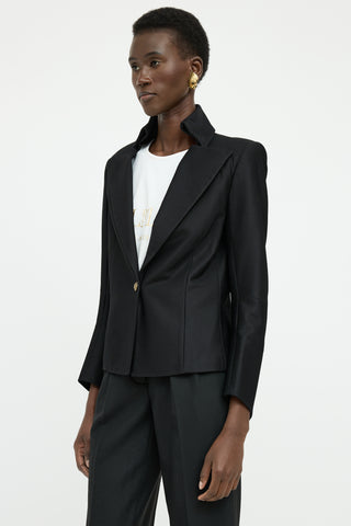 Balmain Black Single Breasted Fitted Blazer