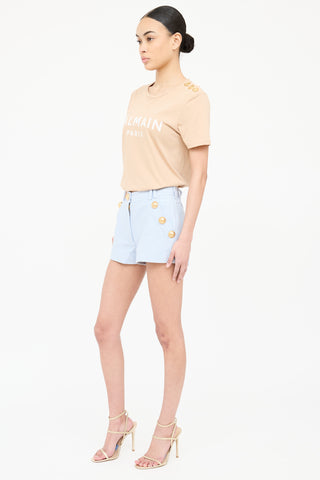 Balmain Embossed Button Short