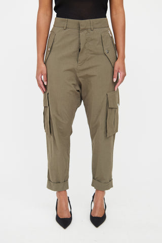 Balmain Green Tapered Cargo Pant