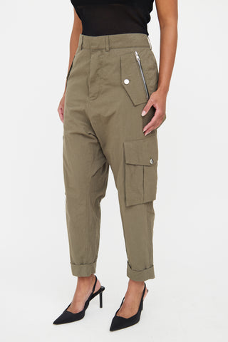 Balmain Green Tapered Cargo Pant