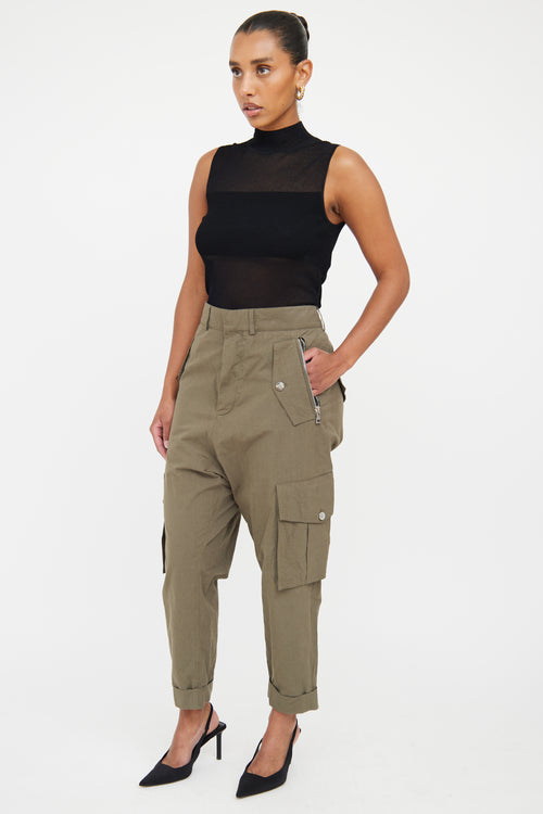 Balmain Green Tapered Cargo Pant