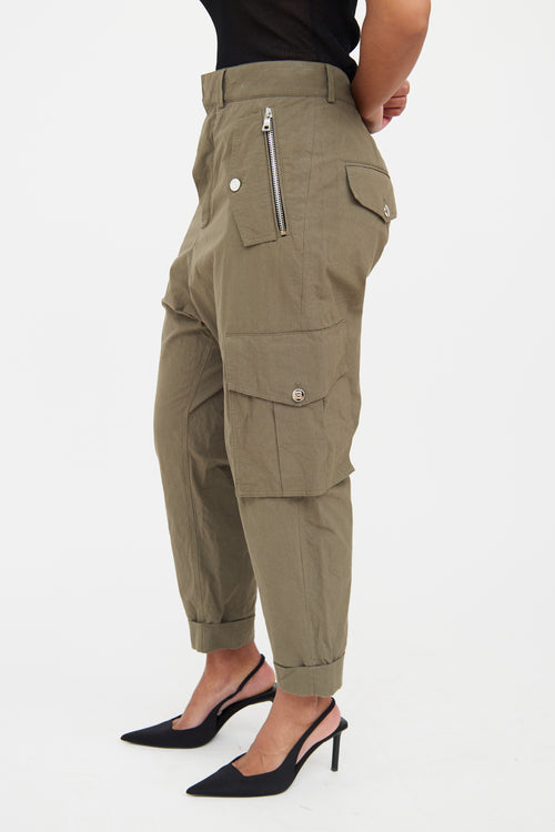 Balmain Green Tapered Cargo Pant